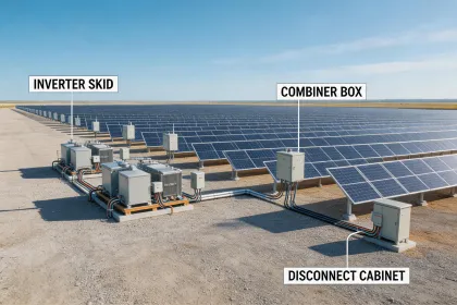 Utility solar plant electrical cabinets